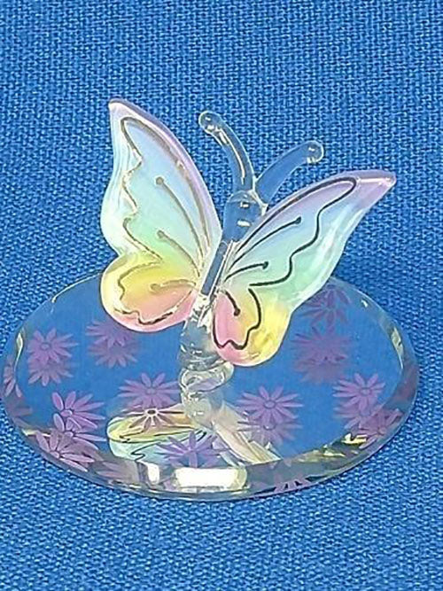 Glass Lavender Rainbow Butterfly Collectibles Figurine