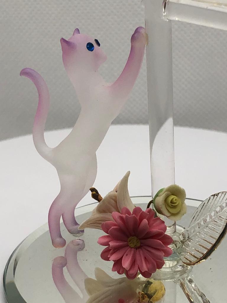 Glass Baron Cat and Mailbox 'Just for You' Figurine