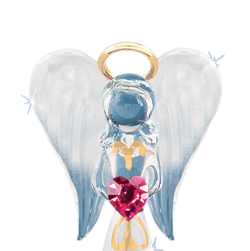 Glass Angel Figurine White Angelique Accented w/ Genuine Crystals