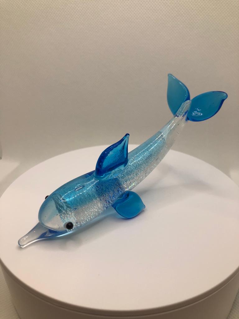 Milano Art Glass Dolphin Figurine Gift Boxed