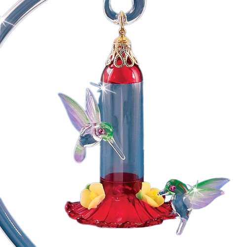 Glass Baron Hummingbird Feeder with Crystals Accents