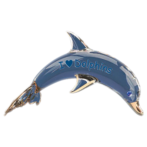 I Love Dolphins Glass Figurine Accented in 22kt Gold