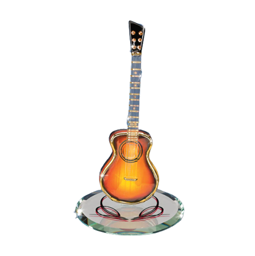 Glass Guitar Acoustic Sunburst Collectible Figurine