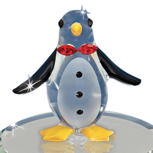 Mr. Penguin Glass Collectible Figurine with Crystals Accents