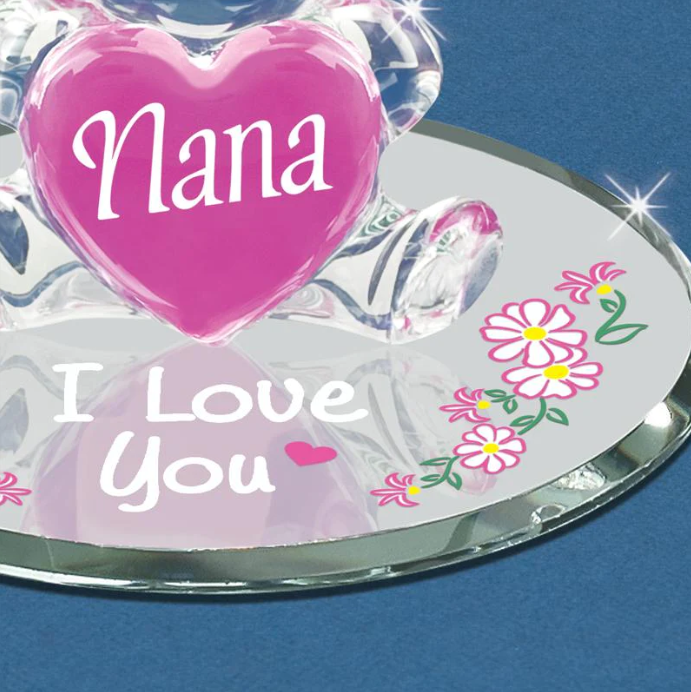 Glass Baron Bear Collectible Figurine Love You Nana