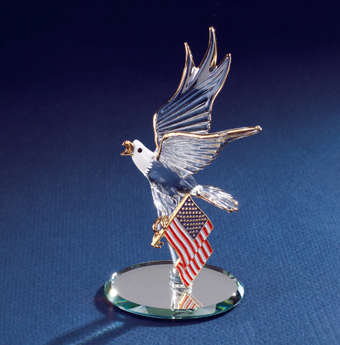 Glass Baron Eagle with American Flag