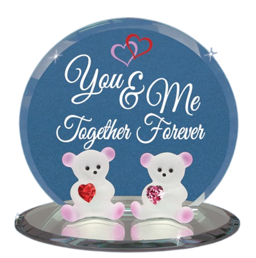 Glass Bears You and Me Collectible Figurine with Crystal Accents