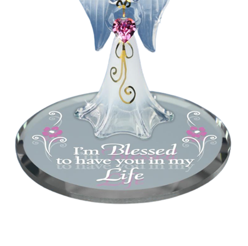 Glass Baron Angel I'm Blessed Figurine with Crystals Accent