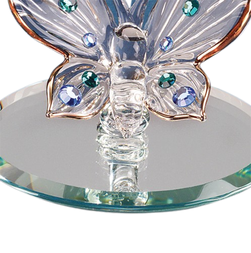 Glass Baron Butterfly with Blue Crystals Collectible Figurine