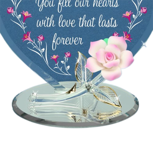 Glass Grandma Figurine You Fill Our Hearts  Mother's day Crystal Gift
