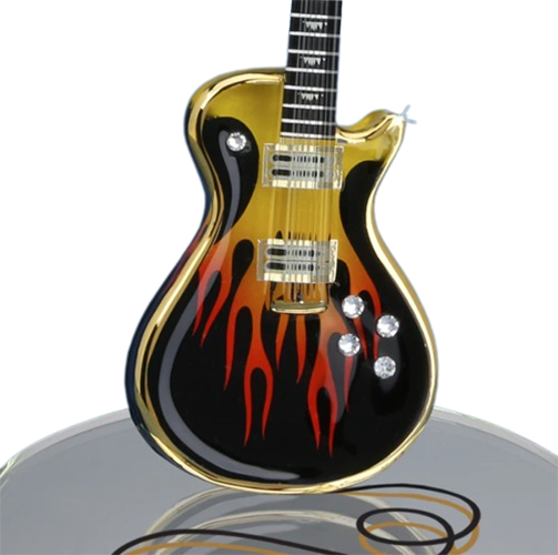 Classic Smokin' Hot Glass Guitar Collectible Figurine
