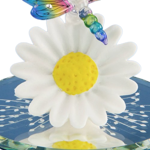 Glass Dragonfly Sundancer Figurine with Crystal Accents