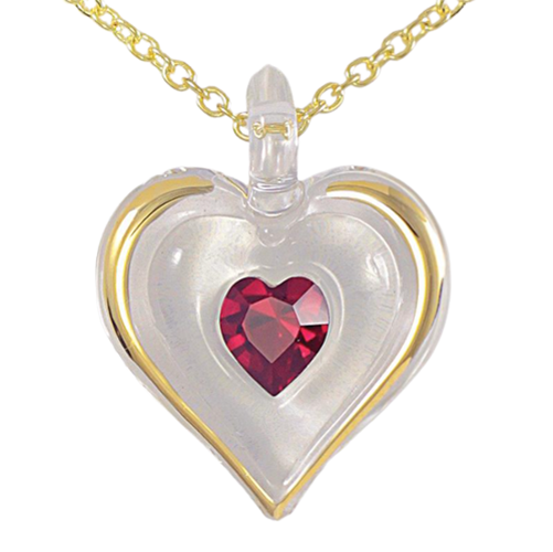 Glass Baron January Birthstone Heart Necklace
