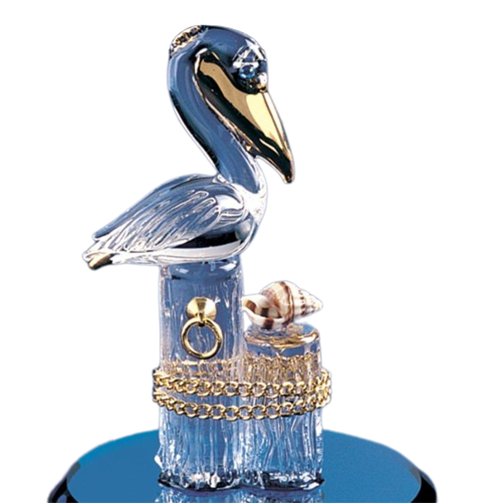 Glass Baron Pelican on Piling with Shell and Chain Collectible Figurine
