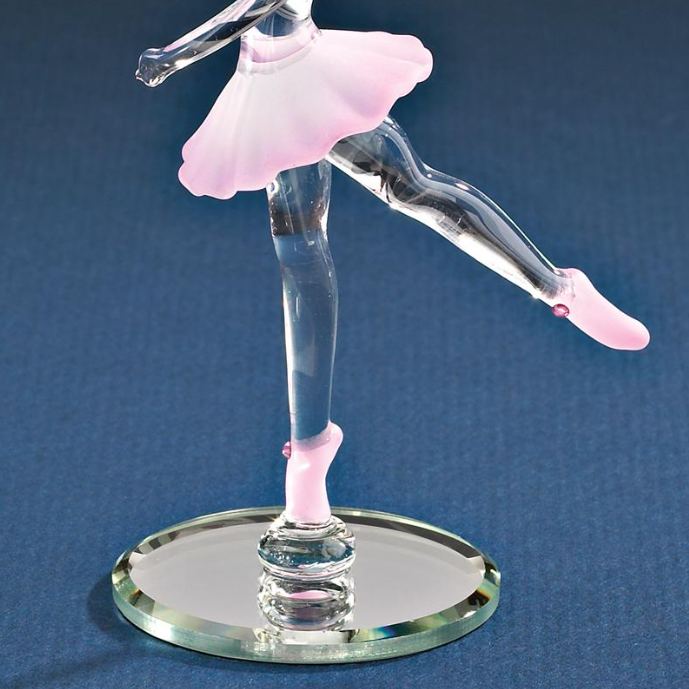 Glass Baron Pink Ballerina Ballet Figurine Crystals