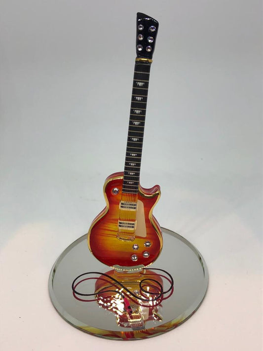 Classic Cherry Burst Glass Guitar Collectible Figurine