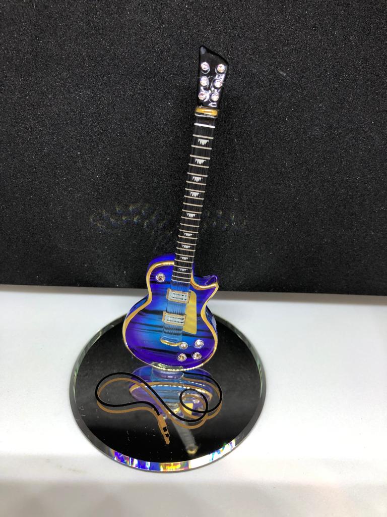 Glass Baron Handcrafted Classic Purple Haze Guitar Figurine