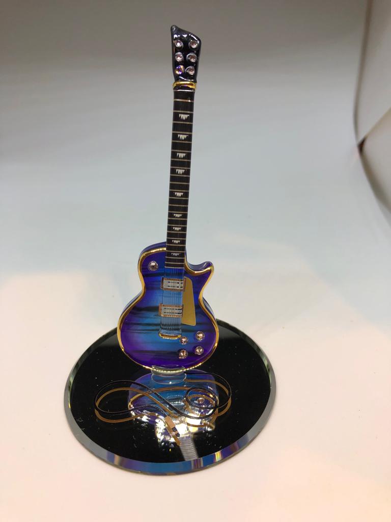 Glass Baron Handcrafted Classic Purple Haze Guitar Figurine