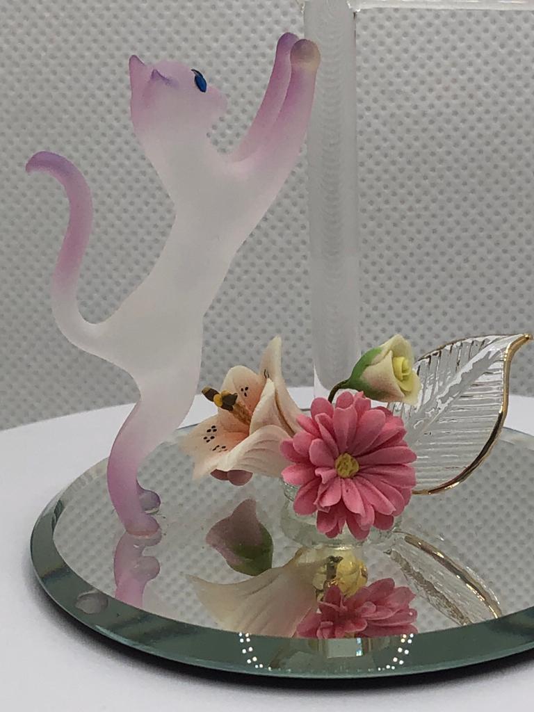 Glass Baron Cat and Mailbox 'Just for You' Figurine