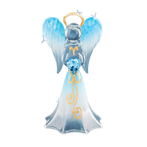 Glass Blue Angel with Crystal Collectible Figurine
