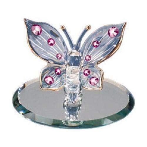 Glass Baron ~ Pink Crystals Butterfly Figurine