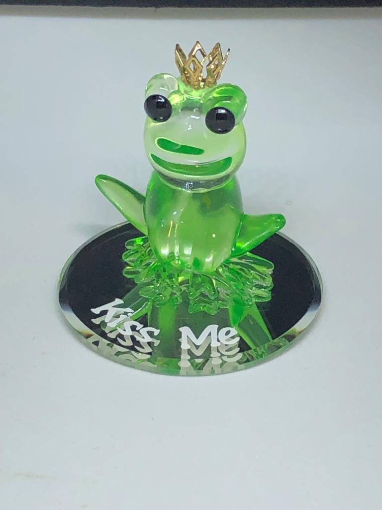 Glass Baron Handcrafted Green Frog Figurine