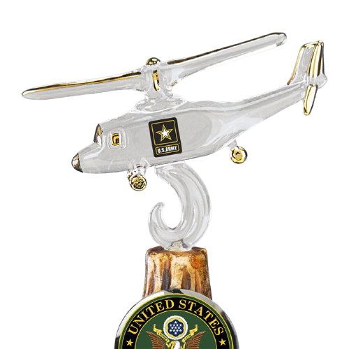 U.S. Army Veteran Glass Helicopter Collectibles Figurine