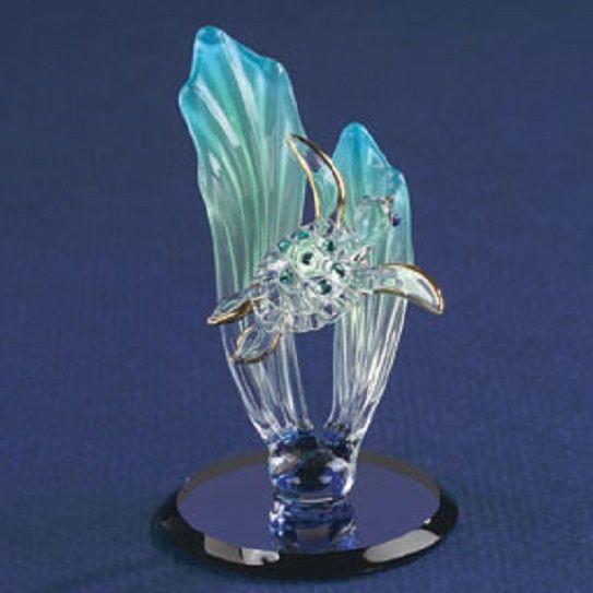 Glass Baron Sea Turtle Figurine Accented W/ Genuine Crystals