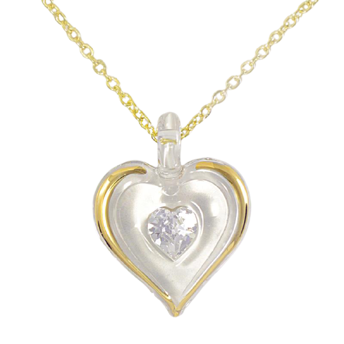 Glass Baron April Birthstone Heart Necklace