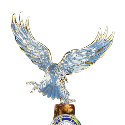 U.S. Navy Eagle Military Collectible Figurine with Crystal Accents