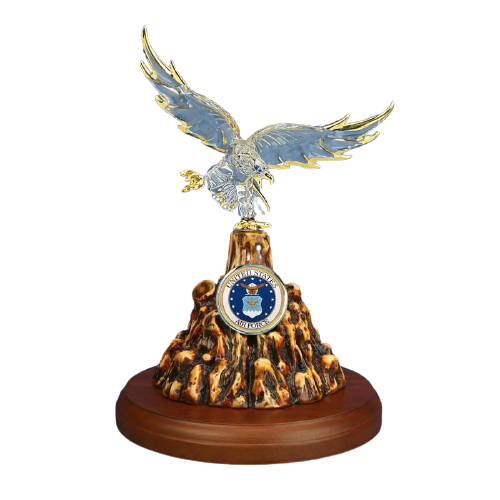 Glass US Air Force Eagle Handcrafted Collectible Figurine