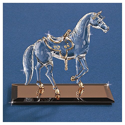 Glass Horse Collectible Figurine with Crystal Accents
