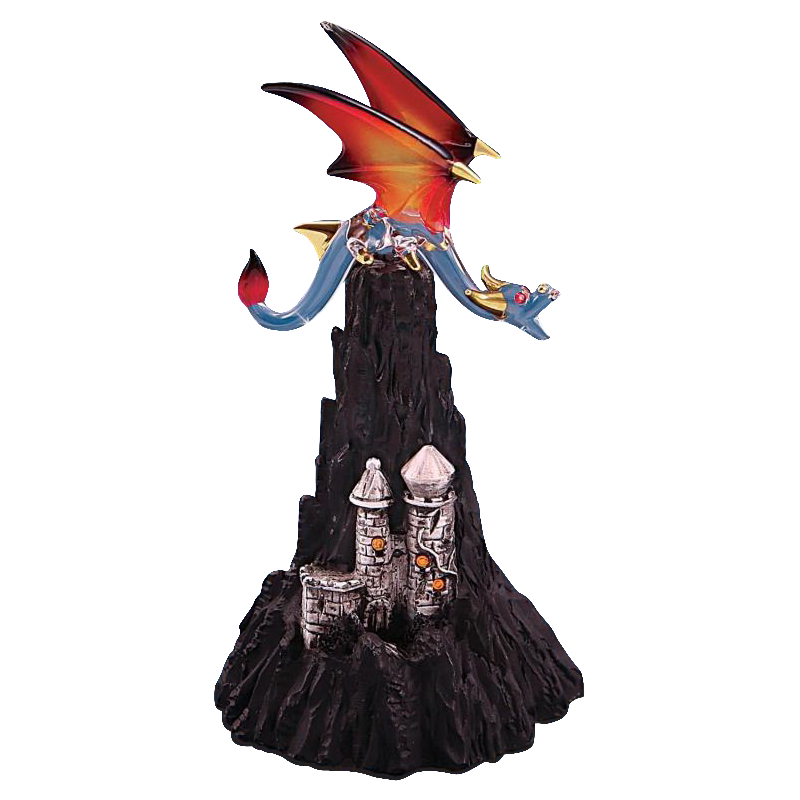 Glass Castle Mountain Dragon Collectible Figurine