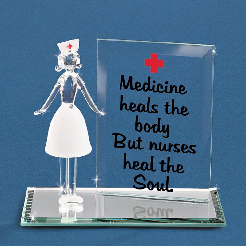 Glass Nurse Handcrafted Collectible Figurine