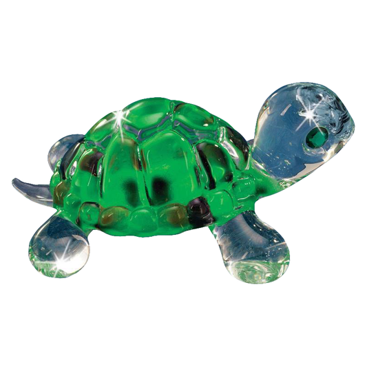 Glass Baron  Green Turtle Figurine