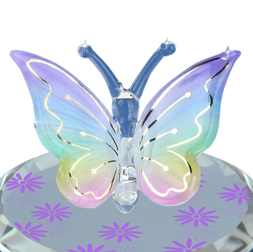 Glass Lavender Rainbow Butterfly Collectibles Figurine