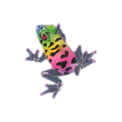Glass Baron Tropical Frog Figurine Accented with Pink Crystal Eyes