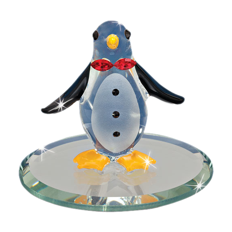 Mr. Penguin Glass Collectible Figurine with Crystals Accents