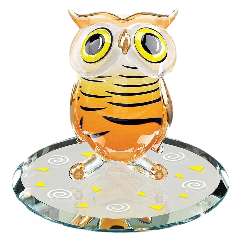 Glass Baron Orange "Hoot Owl" Handcrafted Figurine