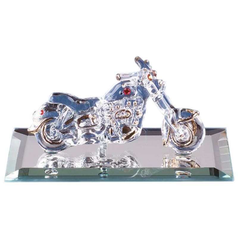 Glass Baron Motorcycle Handcrafted Figurine