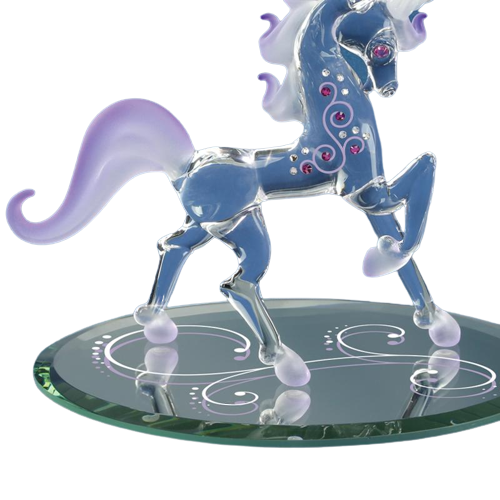Glass Baron Fairy Tale Unicorn Figurine Accented with Genuine Crystals