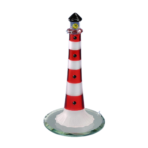 Glass Baron Red Lighthouse Figurine