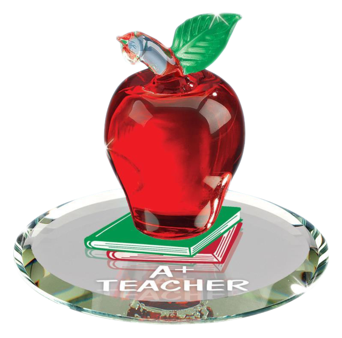 Glass Baron  Apple Embossed with “A+ Teacher”