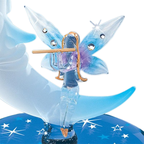 Glass Fairy With Moon Figurine Accented With Genuine Crystals Crystal glass-fairy-with-moon-figurine-accented-with-genuine-crystals-crystal