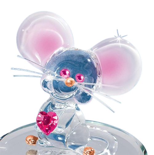 Glass Baron Mouse Collectible Figurine with Crystals Accents