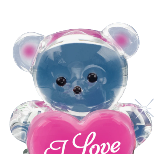 Glass Bear "I Love You Mom" Collectible Figurine