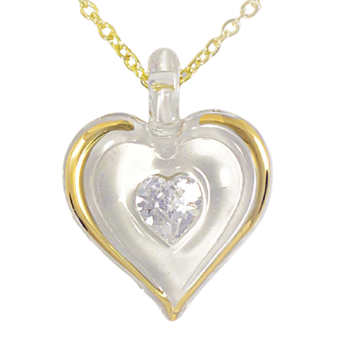 Glass Baron April Birthstone Heart Necklace
