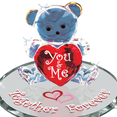 Glass Bear You and Me Collectible Figurine with 22kt Gold Accents