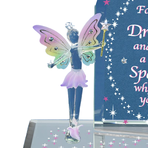 Glass Fairy Collectible Figurine Dream and Sparkle with Crystal Accents