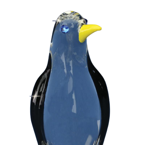 Glass Baron Chilly Penguin Figurine with Crystal Blue Eyes